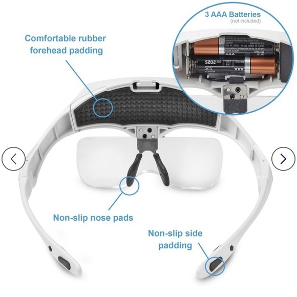 Fancii Headband LED Illuminated Head Magnifier Visor NEW - Picture 3 of 11
